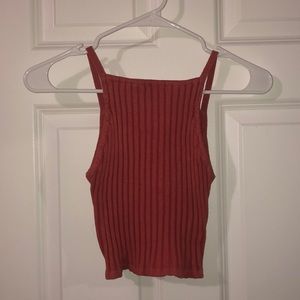 knit crop tank top